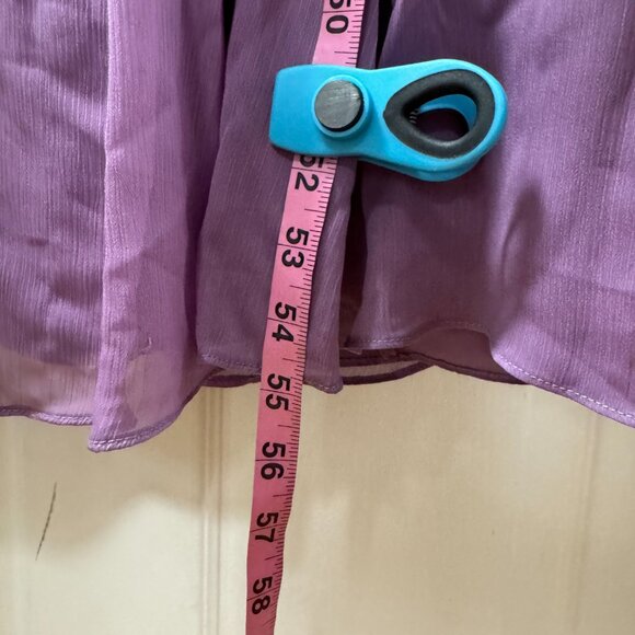 David's Bridal style F15633 long crinkle chiffon dress twist front lavender 20 - Picture 4 of 13